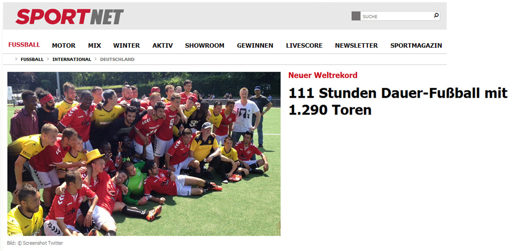 111 Sunden Dauer-Fuball mit 1290 Toren - Sportnet