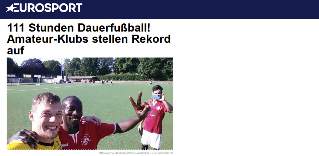 111 Stunden Dauerfu�ball! Amateur-Klubs stellen Rekord auf - Eurosport