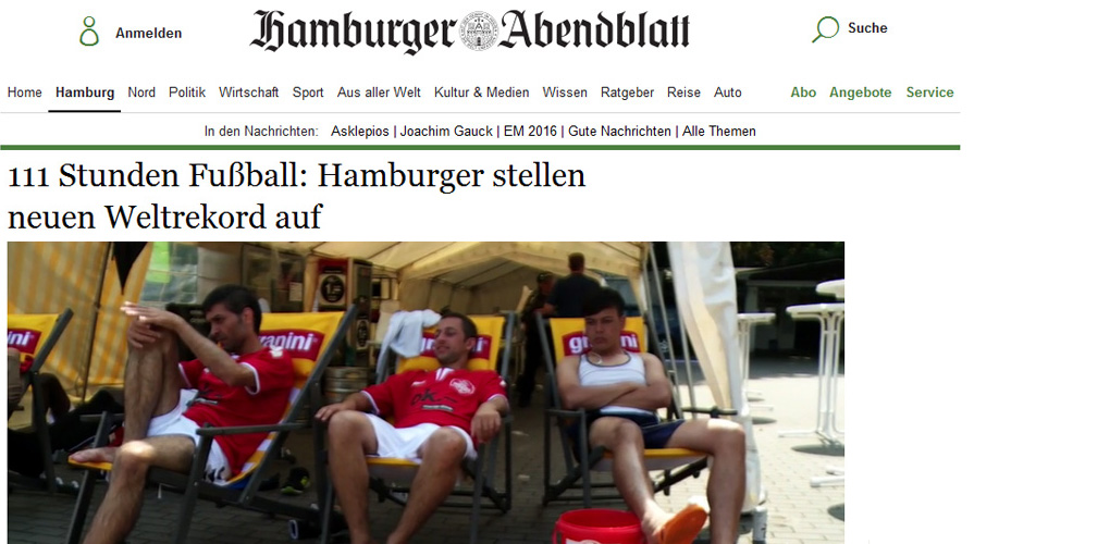 111 Stunden Fu�ball: Hamburger stellen neuen Weltrekord auf - Hamburger Abendblatt