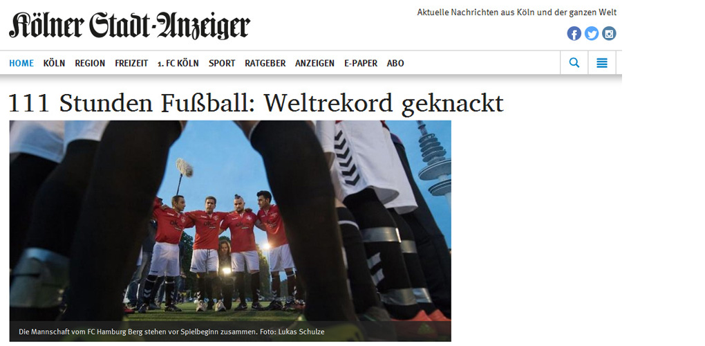 111 Stunden Fu�ball: Weltrekord geknackt - K�lner Stadt-Anzeiger